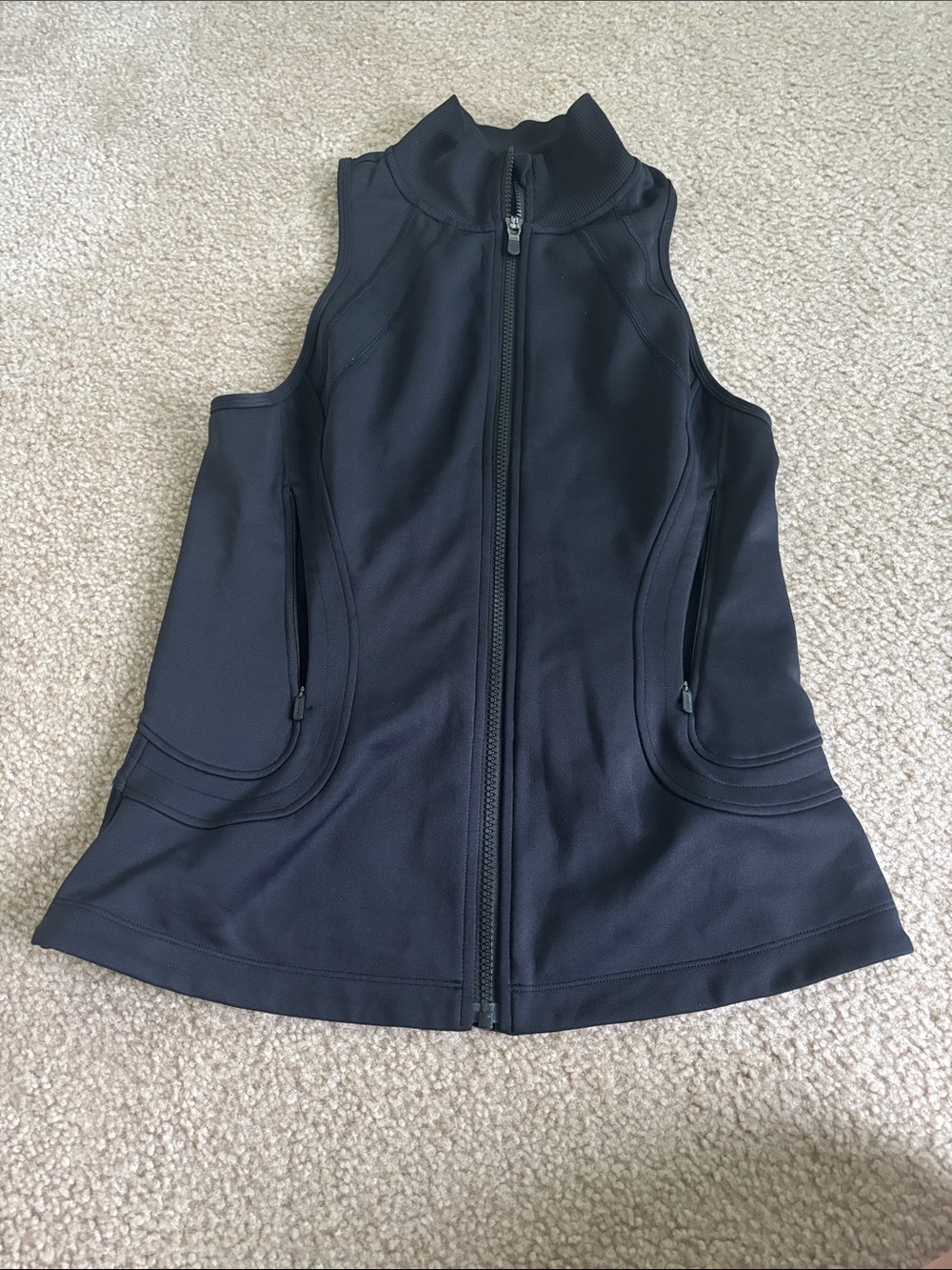 Athleta Softshell Women’s Sleeveless Zip Front Fleece Vest Jacket - Black